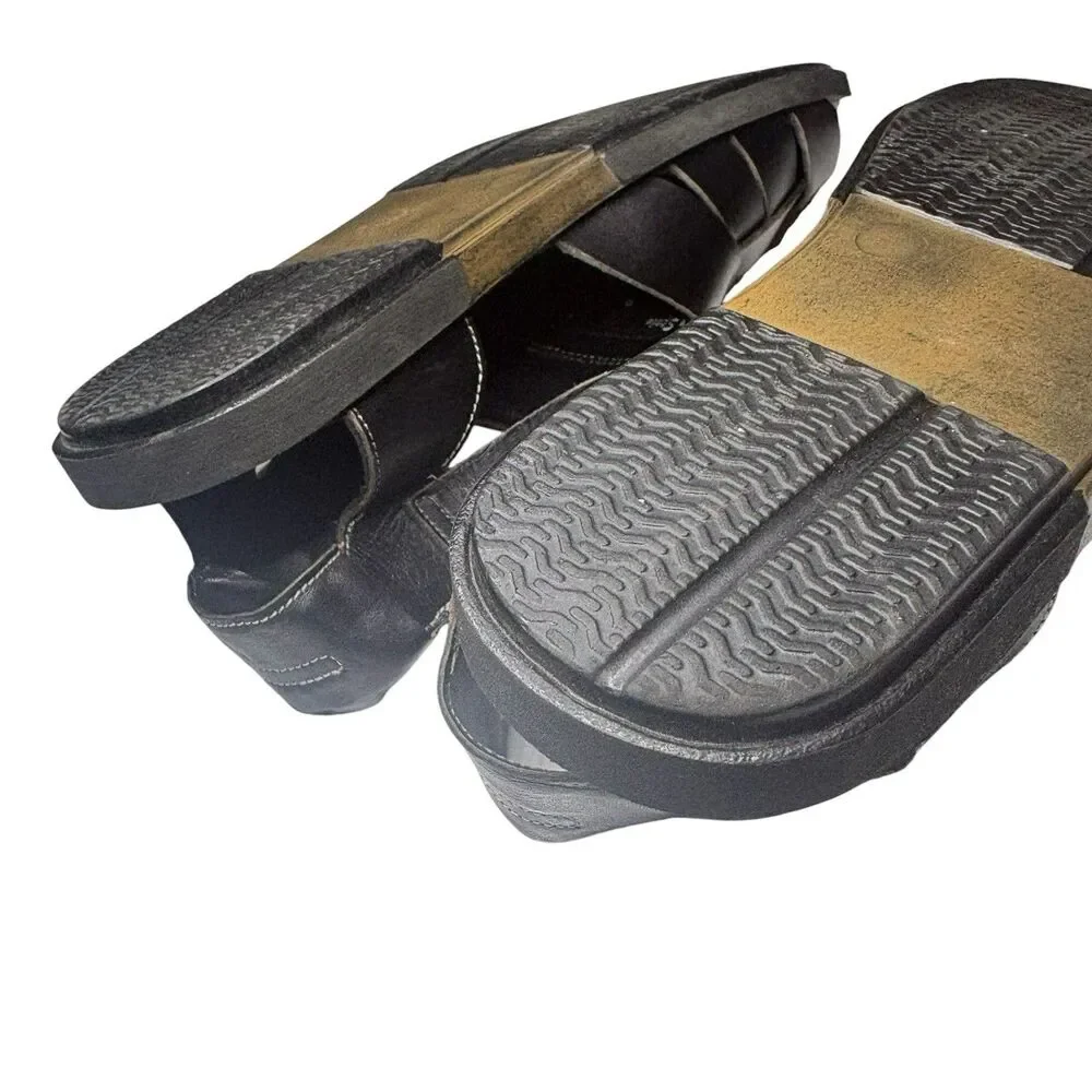 Mezlan Fisherman’s Sandals Leather Shoes Black Men’s Sz 7.5 Summer Made In Spain